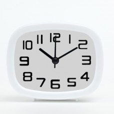 Будильник, дискретный ход, 10 х 8 х 4 см, белый9866036