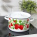 Купить Кастрюля эмалированная Клубничная поляна  2 9 л  d=22 см  цилиндрическая  белая в Щелково