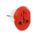 Купить Переходник универсальный 16 А  с заземлением  220 В  заподлицо в розетку  красный в Щелково