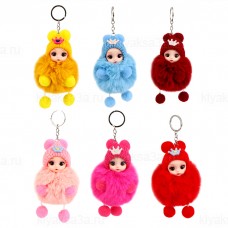 Брелок для ключей на кольце Пушистик. Зимняя куколка,