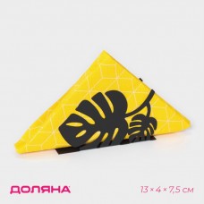 Салфетница Доляна Листья, 13?4?7,5 см, чёрная