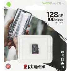 Флеш карта Kingston 128GB micSDXC Canvas Select Plus 100R A1 C10 Single Pack w/o ADP