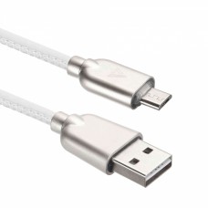USB кабель ACD-Allure MicroUSB ~ USB-A Кожа, 1м, белый (ACD-U926-M1W)