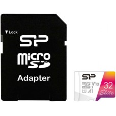 Флеш карта microSD 32GB Silicon Power Elite A1 microSDXC Class 10 UHS-I U3 100 Mb/s (SD адаптер)