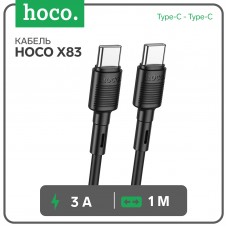 Кабель Hoco X83, Type-C - Type-C, 60 Вт, 3 А, 1 м, передача данных, ПВХ, чёрный