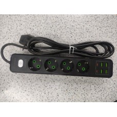 Сетевой фильтр 4 розетки ,4 USB .2 TYPE C .3M