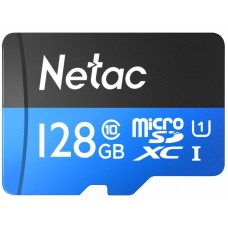 Карта памяти MicroSDXC 128GB  Netac Class 10 UHS-I U1 P500 Standart + адаптер  [NT02P500STN-128G-R]