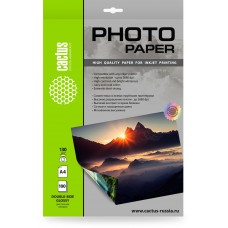 Фотобумага CACTUS CS-GA4130100DS A4, 130 г/м2, 100 листов, белый глянцевое