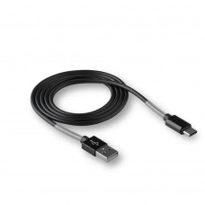 Кабель USB - TYPE-C WALKER C720 с пружинами черный (1м)