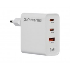 Зарядное устройство GOPOWER 1USB+2TYPE-C 65W QC3.0 GAN 00-00028405 WHITE