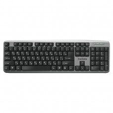Клавиатура ExeGate EX264086RUS LY-401, USB, серебристый корпус, 104кл, Enter большой Color box