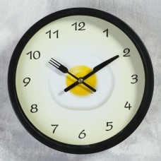 Часы настенные, серия: Кухня, Яичница, плавный ход, d-23 см