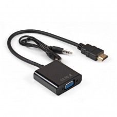 Кабель-переходник HDMI-VGA ExeGate EX-HDMIM-VGAF-3.5JackS-0.3 (19M/15F, 0,3м + аудио 3.5mm Jack M 0,