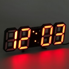 Часы электронные настольные, настенные Цифры, красная индикация, 9 x 23 см, от USB 7570233