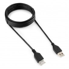 Кабель удлинитель USB2.0 Pro Gembird/Cablexpert CCP-USB2-AMAF-10, AM/AF, 3.0м, экран, черный, пакет