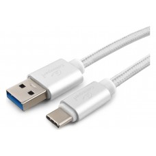 Кабель USB 3.0 Cablexpert CC-P-USBC03S-1.8M, AM/Type-C, серия Platinum, длина 1.8м, серебро