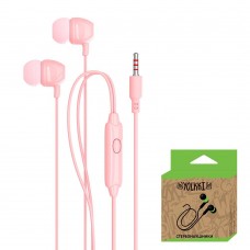 Наушники внутриканальные YOLKKI Pop 04 (с микрофоном) pack розовый