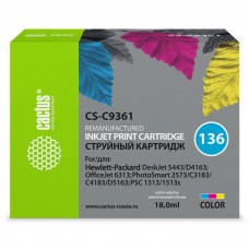 Струйный картридж CACTUS №136 для HP DeskJet 5443/D4163 (Голубой, пурпурный, желтый)