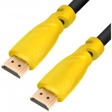 Greenconnect Кабель 5.0m HDMI версия 1.4,  черный, желтые коннекторы, OD7.3mm, 30/30 AWG