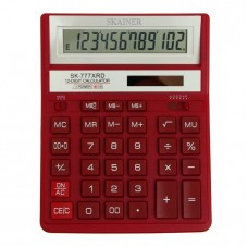 Калькулятор настольный большой SKAINER SK-777XRD, 12 разрядов, двойное питание, двойная память