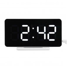 Часы электронные с будильником, календарём, термометром 15.1х1.3х7.5 см 7364510