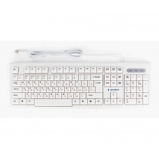 Клавиатура Gembird KB-8354U, USB, бежевый/белый, 104 клавиши, кабель 1,45м