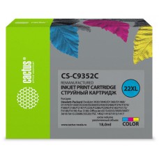 Струйный картридж CACTUS №22XL для НР DeskJet 3920/3940/D1360 (голубой, пурпурный, желтый)