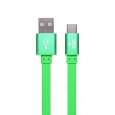 Кабель USB - micro USB YOLKKI Trend 01 зеленый (1м) /max 2A