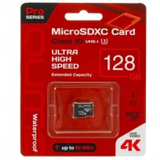 Карта памяти QUMO MicroSDXC 128GB 90/70 МБ/с UHS-I U3,  3.0 без адаптера SD