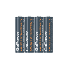 Батарейки GoPower R03 AAA Shrink 4 Heavy Duty 1.5V (4/60/1200)
