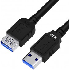 Удлинитель GCR 2.0m USB 3.0, AM/AF, черный, GCR-52701