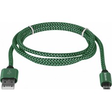 Кабель USB2.0 TO MICRO-USB 1M DEFENDER GREEN USB08-03T 87804