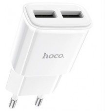 Блок питания (сетевой адаптер) HOCO C88A Star два порта USB, 2.4A, 10.8W белый