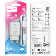 Блок питания (сетевой адаптер) HOCO C134A Solid USB-Type-C с кабелем, белый