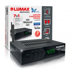 Приставка DVB-T2 LUMAX/ DV4205HD, эфирный + кабельный, Металл, 7 кнопок