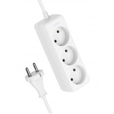 Удлинитель 3х1.5м без заземл. 16А IP20 ПВС 2х1 Космос YKsm1.5m-3g(K)