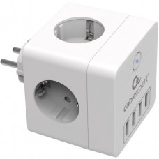 Сетевой фильтр Cablexpert Cube CUBE-4-U4-W, 4 р, 16А, 4хUSB, ур.защиты 2+, белый, коробка