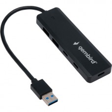 Разветвитель USB3.1 Gembird UHB-C415, 2хUSB, 2хType-C, с доп.питанием (порт Type-C), кабель USB 19см
