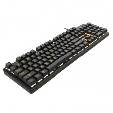 Игровая клавиатура чёрная HIPER GK-4 CRUSIDER (Slim, USB, Xianghu Blue switches, Янтарная подсветка,
