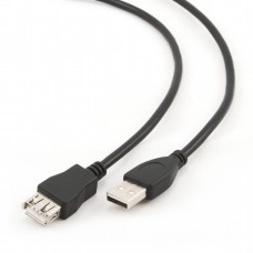 Кабель удлинитель USB2.0 Pro Gembird/Cablexpert CCP-USB2-AMAF-6, AM/AF, 1.8м, экран, черный, пакет