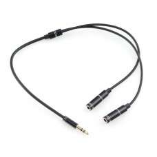 Кабель аудио разветвитель Cablexpert CCAB-02-35MY-0.2MB. 3.5 джек (M)/2х 3.5 джек (F), черный, 0.2м,