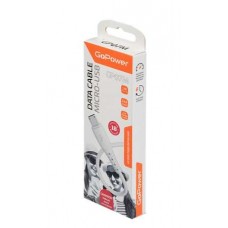 Кабель GoPower GP07M USB (m)-microUSB (m) 1.0м 2.4A силикон белый