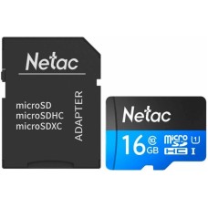 Флеш карта microSDHC 16GB Netac P500 NT02P500STN-016G-R  (с SD адаптером) 80MB/s