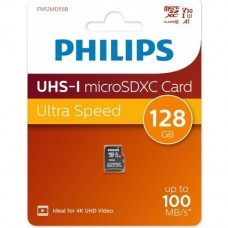 Флеш карта microSD 128GB PHILIPS High Speed  microSDHC Class UHS-I U3, V30, A1, 100MB/s