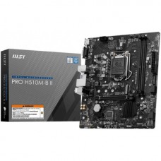 Материнская плата MSI PRO-H510M-B-II, LGA 1200, Intel H470, 2xDDR4, 4xSATA, 1xM.2, 1xPCIe x16, 1xPCI