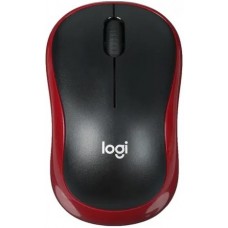 Мышь беспроводная Logitech M186 черный/красный, 1000 dpi, радиоканал, USB, кнопки - 3