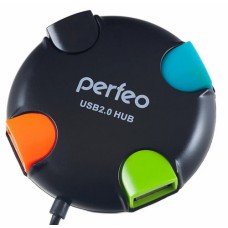 Контроллер Perfeo USB-HUB 4 Port, (PF-VI-H020 Black) чёрный