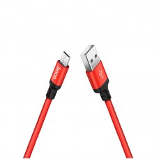 USB Hoco X14 Times speed Micro (L=1м) черный с красным