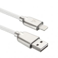 USB кабель ACD-Allure Lightning ~ USB-A Кожа, 1м, белый (ACD-U926-P5W)