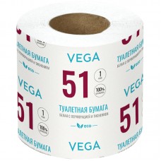 Бумага туалетная Vega, 1-слойная, 51м/рул.,